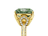 Yellow gold Fancy Green Radiant Cut Solitaire Split Shank Pave Diamond Engagement Ring with Four-Prong Setting_29