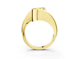 Yellow gold Fancy Green Radiant Cut Solitaire Tension-Set Diamond Split Shank Ring_3