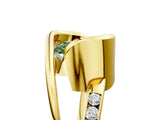 Yellow gold Fancy Green Radiant Cut Solitaire Tension-Set Diamond Split Shank Ring_5