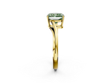Yellow gold Fancy Green Radiant  Cut Solitaire Twist Band Ring with Four-Prong Setting_73