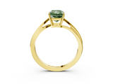 Yellow gold Fancy Green Radiant  Cut Solitaire Twist Band Ring with Four-Prong Setting_74