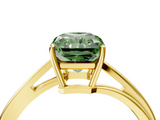 Yellow gold Fancy Green Radiant  Cut Solitaire Twist Band Ring with Four-Prong Setting_75