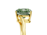 Yellow gold Fancy Green Radiant  Cut Solitaire Twist Band Ring with Four-Prong Setting_76