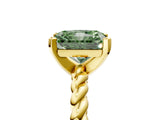 Yellow gold Fancy Green Radiant  Cut Solitaire Twisted Band with Four-Prong Setting_62