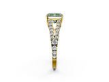 Yellow gold Fancy Green Radiant  Cut Split Shank Pave Diamond Engagement Ring with Four-Prong Setting_26