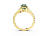 Yellow gold Fancy Green Radiant  Cut Split Shank Pave Diamond Engagement Ring with Four-Prong Setting_27