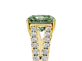 Yellow gold Fancy Green Radiant  Cut Split Shank Pave Diamond Engagement Ring with Four-Prong Setting_29