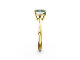 Yellow gold Fancy Green Radiant  Cut Three-Stone Solitaire Ring with Round Accent Diamonds and Four-Prong Setting_22