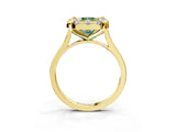 Yellow gold Fancy Green Radiant  Diamond Cluster Halo Solitaire with Four-Prong Setting_79