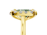 Yellow gold Fancy Green Radiant  Diamond Cluster Halo Solitaire with Four-Prong Setting_81
