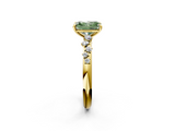 Yellow gold Fancy Green Radiant  Diamond Cluster Prong-Set Solitaire Ring_25