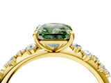 Yellow gold Fancy Green Radiant  Diamond Cluster Prong-Set Solitaire Ring_27