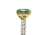 Yellow gold Fancy Green Radiant  Diamond Pavé Band Solitaire Ring with Four-Prong Setting_50