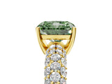 Yellow gold Fancy Green Radiant  Diamond Pavé Band Solitaire Ring with Four-Prong Setting_51