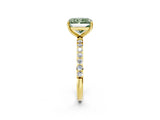 Yellow gold Fancy Green Radiant  Diamond Pavé Band with Six-Prong Setting_33