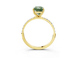 Yellow gold Fancy Green Radiant  Diamond Pavé Band with Six-Prong Setting_34