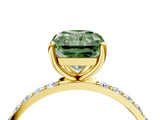 Yellow gold Fancy Green Radiant  Diamond Pavé Band with Six-Prong Setting_35