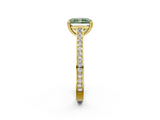 Yellow gold Fancy Green Radiant  Diamond Solitaire with Pave Band and Six-Prong Setting_22