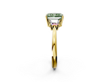 Yellow gold Fancy Green Radiant  Diamond Three-Stone Ring with Trapezoid Side Stones and Prong Setting_18