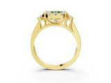 Yellow gold Fancy Green Radiant  Halo Diamond Engagement Ring with Split Shank and Four-Prong Setting_46