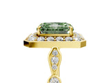 Yellow gold Fancy Green Radiant  Halo Diamond Engagement Ring with Twisted Band and Four-Prong Setting 5