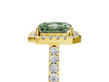 Yellow gold Fancy Green Radiant  Halo Diamond Pavé Solitaire Ring_44