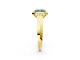 Yellow gold Fancy Green Radiant  Halo Diamond Ring with Cathedral Band and Four-Prong Setting_51