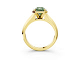 Yellow gold Fancy Green Radiant  Halo Diamond Ring with Cathedral Band and Four-Prong Setting_52
