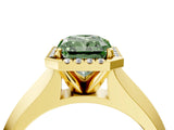 Yellow gold Fancy Green Radiant  Halo Diamond Ring with Cathedral Band and Four-Prong Setting_53