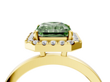 Yellow gold Fancy Green Radiant  Halo Diamond Solitaire with Pavé Band and Four-Prong Setting_80