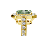 Yellow gold Fancy Green Radiant  Halo Pavé Diamond Engagement Ring with Bezel Setting_24