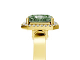 Yellow gold Fancy Green Radiant  Halo Pave Split Shank Prong Setting Ring_31