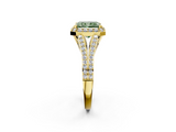 Yellow gold Fancy Green Radiant  Halo Split Shank Diamond Ring with Prong Setting_22