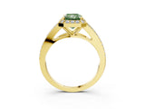 Yellow gold Fancy Green Radiant  Halo Split Shank Pave Diamond Ring with Four-Prong Setting_54