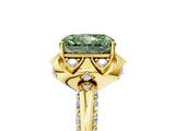 Yellow gold Fancy Green Radiant  Halo Split Shank Pave Diamond Ring with Petal Prong Setting_25