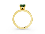 Yellow gold Fancy Green Radiant  Milgrain Pave Diamond Engagement Ring with Four-Prong Setting_151