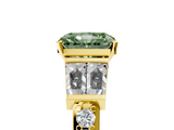 Yellow gold Fancy Green Radiant  Solitaire Baguette Side Stone Channel Set Engagement Ring_8