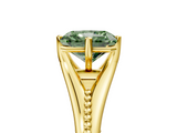 Yellow gold Fancy Green Radiant  Solitaire Beaded Band Six-Prong Setting_5