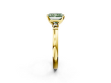 Yellow gold Fancy Green Radiant  Solitaire Beaded Band with Four-Prong Setting_32