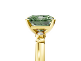 Yellow gold Fancy Green Radiant  Solitaire Beaded Band with Four-Prong Setting_35