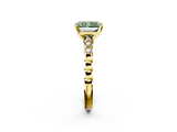 Yellow gold Fancy Green Radiant  Solitaire Bezel Accent Diamond Engagement Ring with Beaded Band and Four-Prong Setting_40