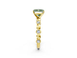 Yellow gold Fancy Green Radiant  Solitaire Bezel-Set Diamond Ring with Beaded Band and Four-Prong Setting_34