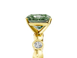 Yellow gold Fancy Green Radiant  Solitaire Bezel-Set Diamond Ring with Beaded Band and Four-Prong Setting_37