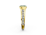 Yellow gold Fancy Green Radiant  Solitaire Bezel-Set Diamond Ring with Channel-Set Band_91