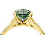 Yellow gold Fancy Green Radiant  Solitaire Bezel-Set Diamond Ring with Channel-Set Band_93