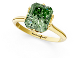 Yellow gold Fancy Green Radiant  Solitaire Cathedral Diamond Ring with Six-Prong Setting_18
