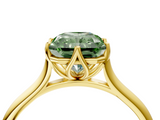 Yellow gold Fancy Green Radiant  Solitaire Cathedral Diamond Ring with Six-Prong Setting_21