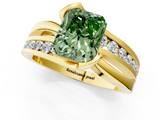 Yellow gold Fancy Green Radiant  Solitaire Channel-Set Split Shank Ring with Tension Prong Setting_4