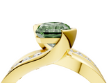 Yellow gold Fancy Green Radiant  Solitaire Channel-Set Split Shank Ring with Tension Prong Setting_7