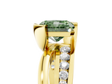 Yellow gold Fancy Green Radiant  Solitaire Channel-Set Split Shank Ring with Tension Prong Setting_8